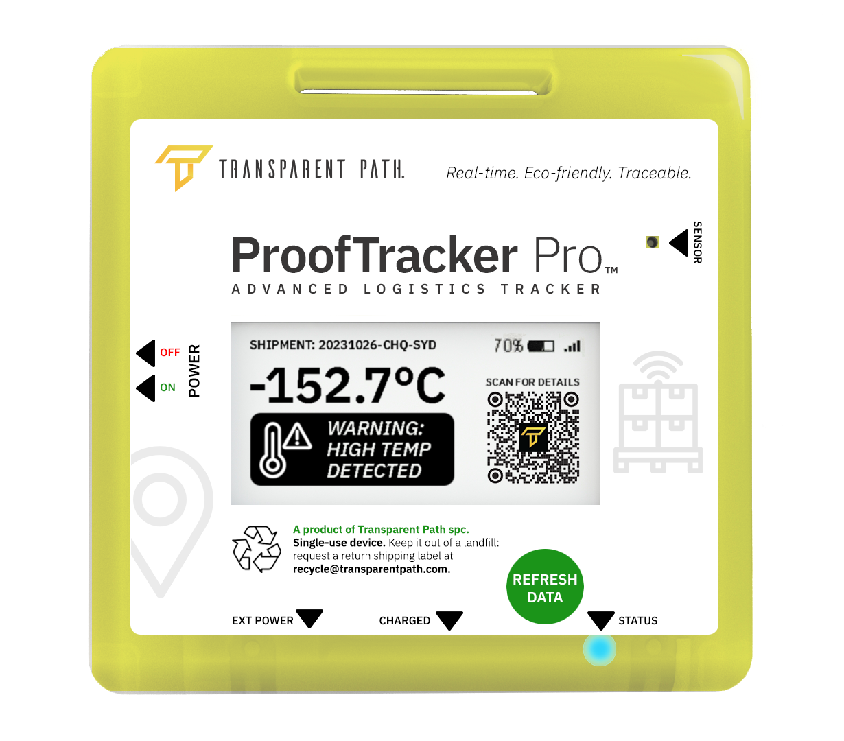 Beauty shot of an active ProofTracker Pro